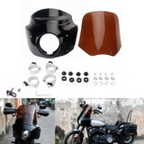 2018-25 Harley Softail Street Bob FXBB Standard FXST Low Rider FXLR M8 Headlight Fairing Windshield w/ Headlight Relocation Block - pazoma