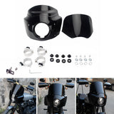 2018-25 Harley Softail Street Bob FXBB Standard FXST Low Rider FXLR M8 Headlight Fairing Windshield w/ Headlight Relocation Block - pazoma