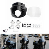 2018-25 Harley Softail Street Bob FXBB Standard FXST Low Rider FXLR M8 Headlight Fairing Windshield w/ Headlight Relocation Block - pazoma