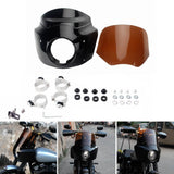 2018-25 Harley Softail Street Bob FXBB Standard FXST Low Rider FXLR M8 Headlight Fairing Windshield w/ Headlight Relocation Block - pazoma