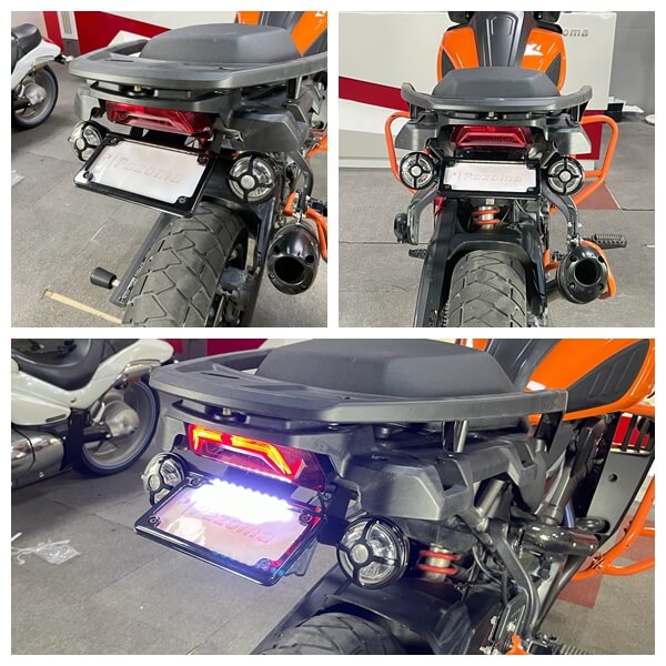 2021-2025 Harley Pan America ST 1250 Special RA1250 RA1250S CVO RA1250SE License Plate Bracket Holder Fender Eliminator Kit With LED Light Plate Frame - pazoma