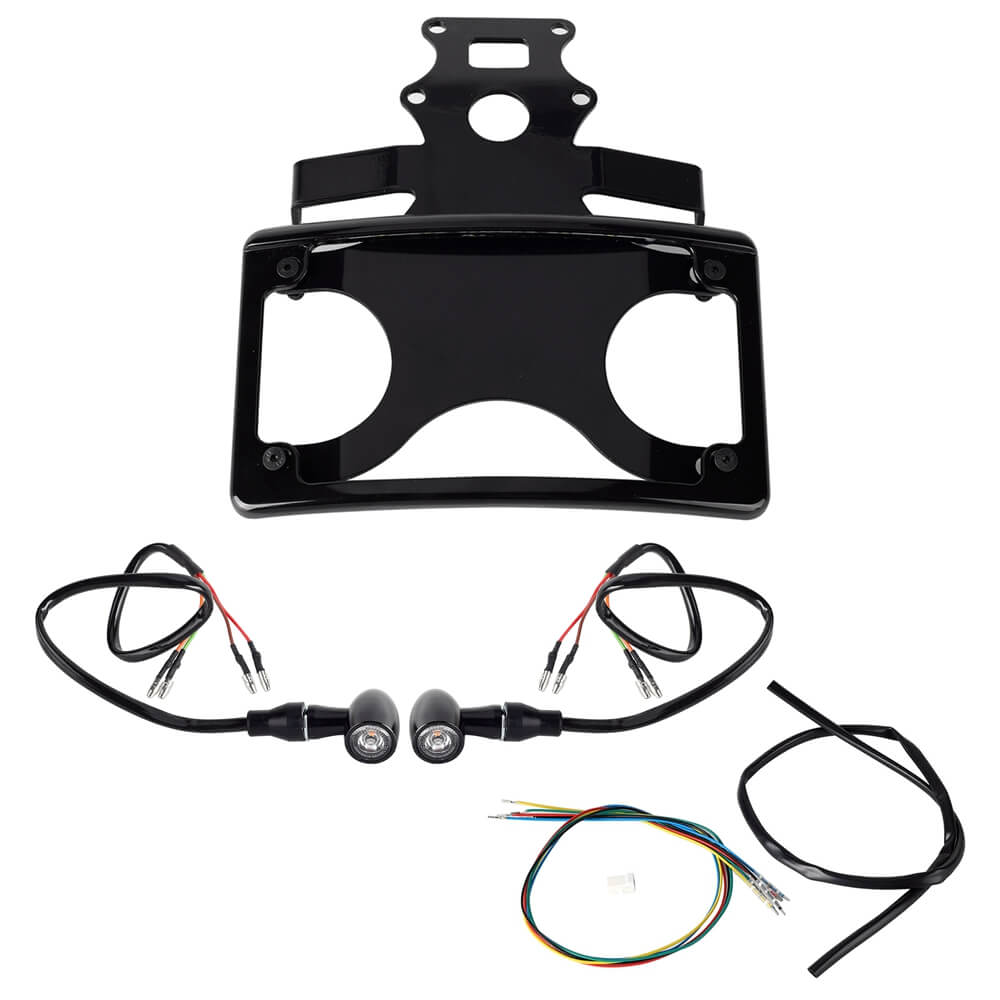 2022-2024 Harley Davidson Sportster S 1250 RH1250S License Plate Holder Fender Eliminator Kit wMini Bullet 3 in 1 LED Turn Signals Tail Light - pazoma