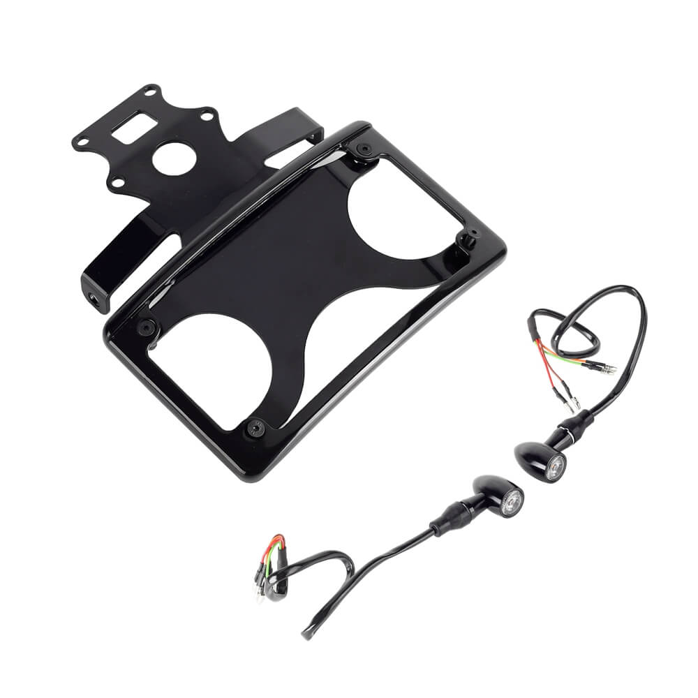 2022-2024 Harley Davidson Sportster S 1250 RH1250S License Plate Holder Fender Eliminator Kit wMini Bullet 3 in 1 LED Turn Signals Tail Light - pazoma