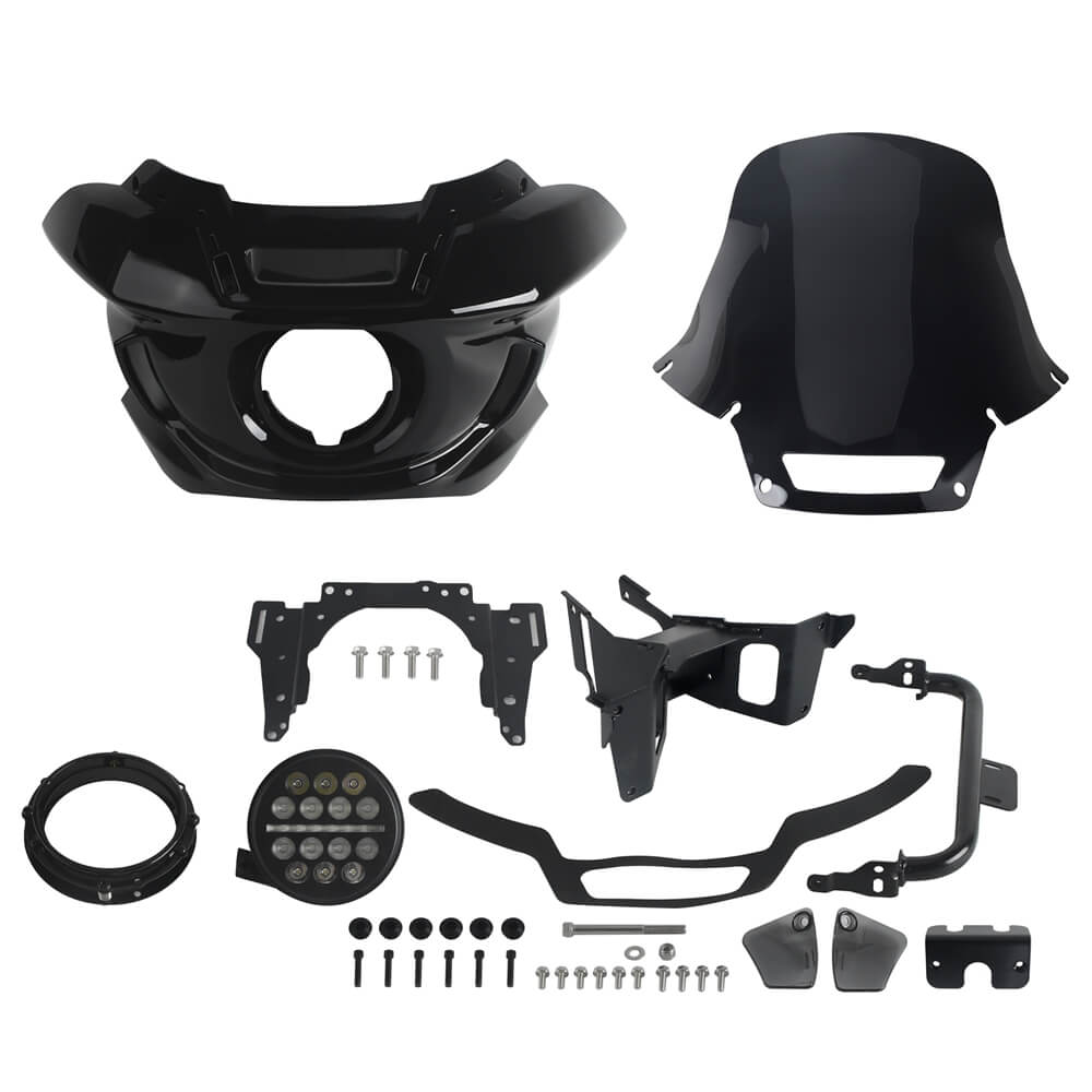 2022-2025 Harley M8 Softail Low Rider S 117 FXLRS ST Style Front Fairing W/Slim Line 5 3/4" LED Headlight Headlamp - pazoma