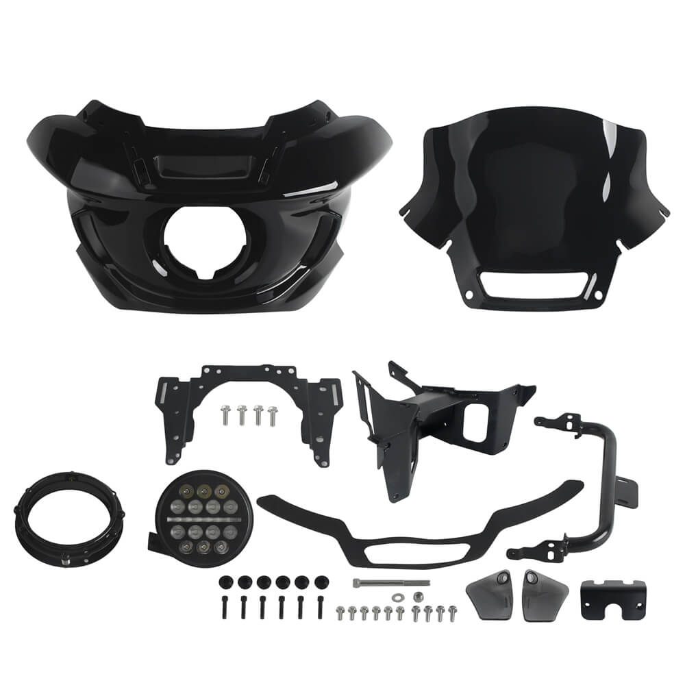 2022-2025 Harley M8 Softail Low Rider S 117 FXLRS ST Style Front Fairing W/Slim Line 5 3/4" LED Headlight Headlamp - pazoma