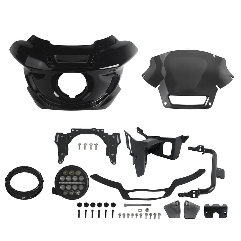 2022-2025 Harley M8 Softail Low Rider S 117 FXLRS ST Style Front Fairing W/Slim Line 5 3/4" LED Headlight Headlamp - pazoma