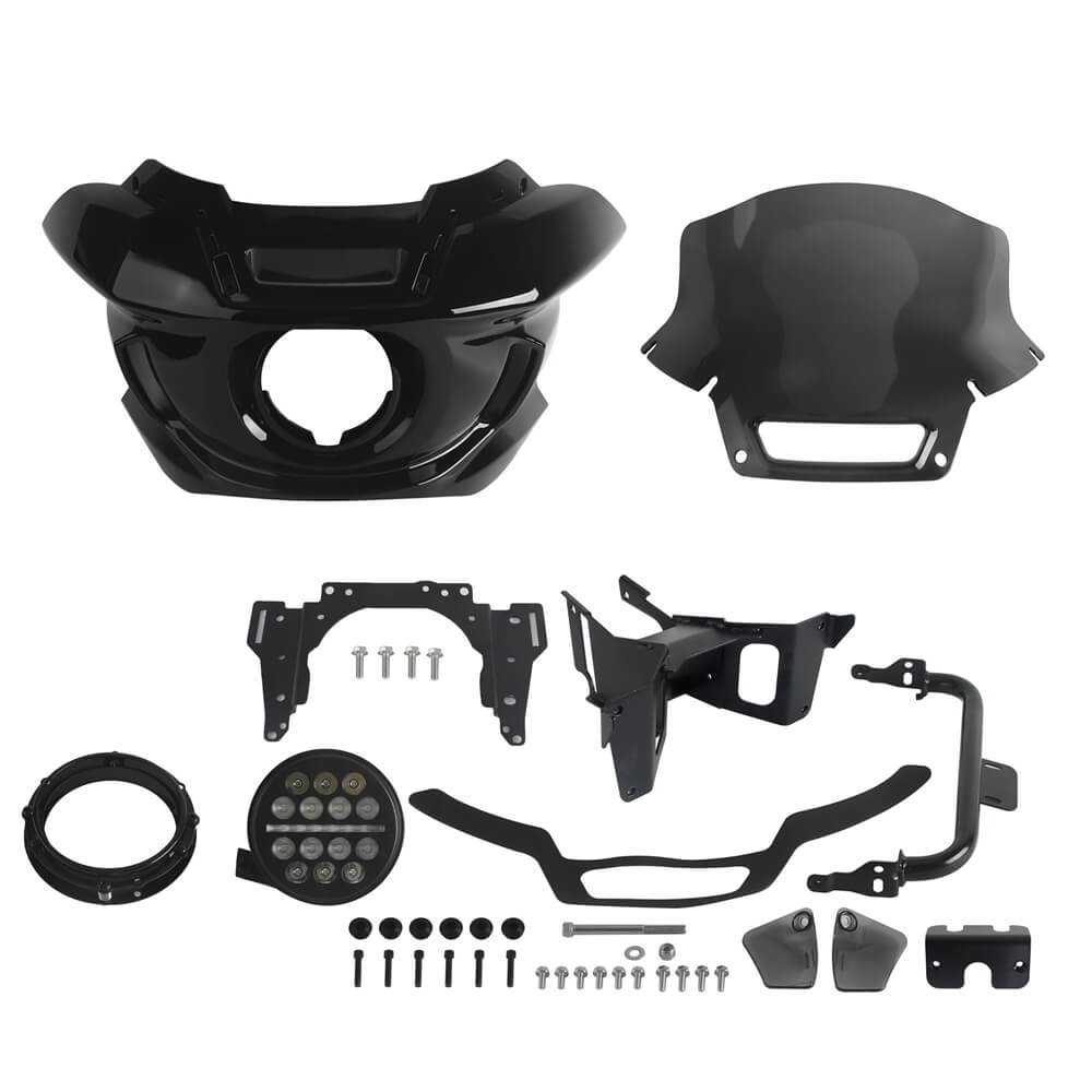 2022-2025 Harley M8 Softail Low Rider S 117 FXLRS ST Style Front Fairing W/Slim Line 5 3/4" LED Headlight Headlamp - pazoma
