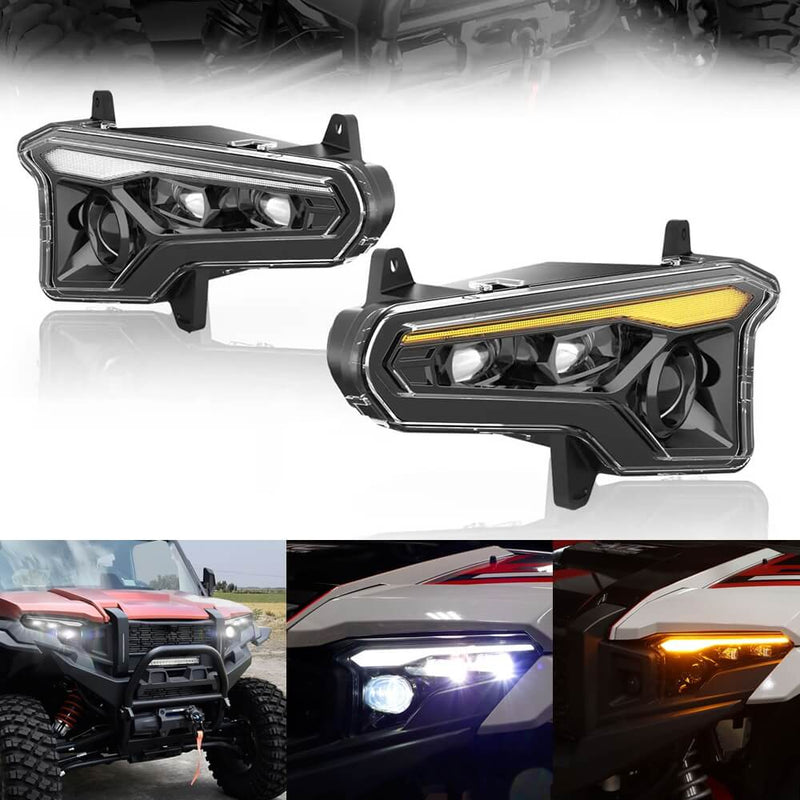 2024+ Polaris Xpedition XP ADV XP5 ADV5 120W LED Headlight with High-Low Beams DRL Sequential Turn Signal Lights
