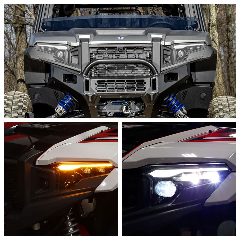 2024+ Polaris Xpedition XP ADV XP5 ADV5 120W LED Headlight with High-Low Beams DRL Sequential Turn Signal Lights