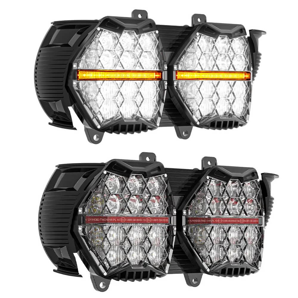 240W High Power Dual LED Headlight Projector Headlamp With DRL For Harley Road Glide ST CVO FLTR FLTRX FLTRU FLTRT 2015-2024