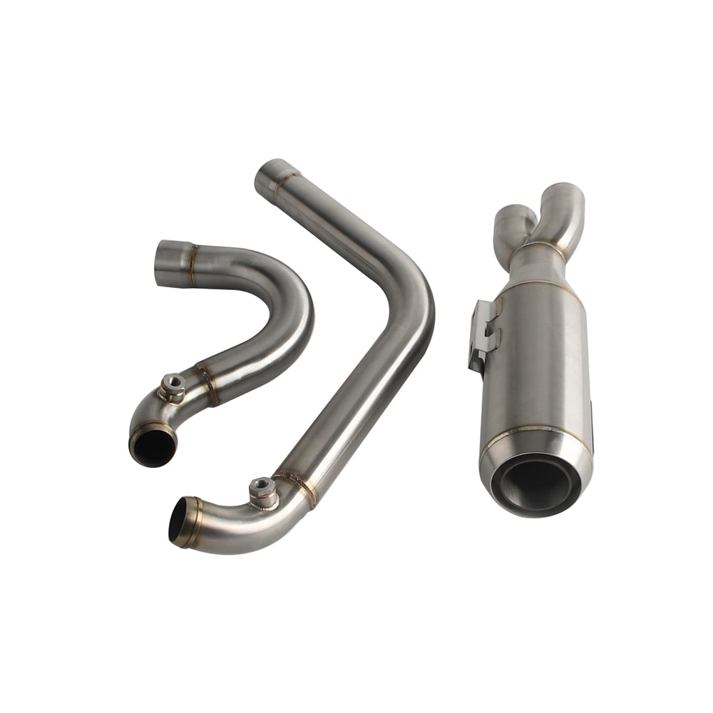 2 into 1 Big Bore Exhaust System Stainless Steel Muffler For Harley Dyna 2006-2017 Fat Bob Low Rider S Street Bob Wide Super Glide FXD - pazoma