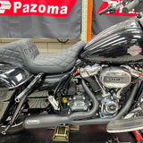 2 into 1 Big Bore Exhaust System Stainless Steel Muffler For Harley Touring FLH M8 Bagger Electra Street Road Glide Road King 2017up - pazoma