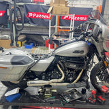 2 into 1 Big Bore Exhaust System Stainless Steel Muffler For Harley Touring FLH M8 Bagger Electra Street Road Glide Road King 2017up - pazoma