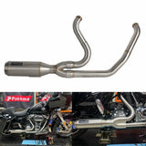 2 into 1 Big Bore Exhaust System Stainless Steel Muffler For Harley Touring FLH M8 Bagger Electra Street Road Glide Road King 2017up - pazoma