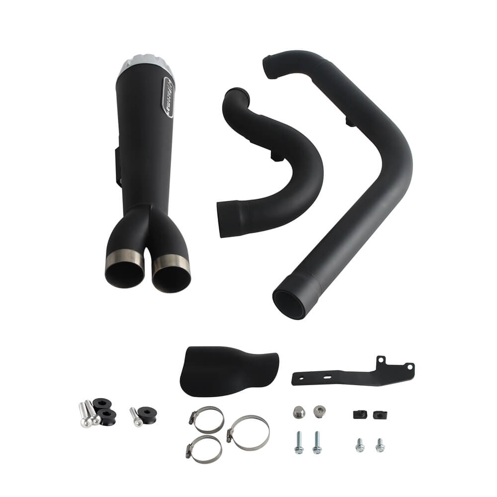 2 into 1 Big Bore Full Exhaust System Stainless Muffler For Harley M8 Softail Fat Street Bob Low Rider S ST Standard Slim FXFB '18-'25 - pazoma