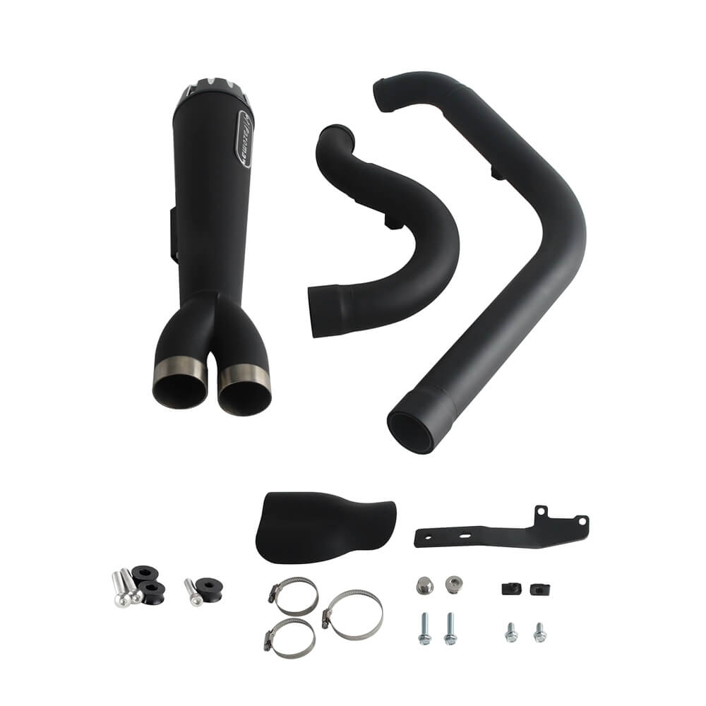 2 into 1 Big Bore Full Exhaust System Stainless Muffler For Harley M8 Softail Fat Street Bob Low Rider S ST Standard Slim FXFB '18-'25 - pazoma