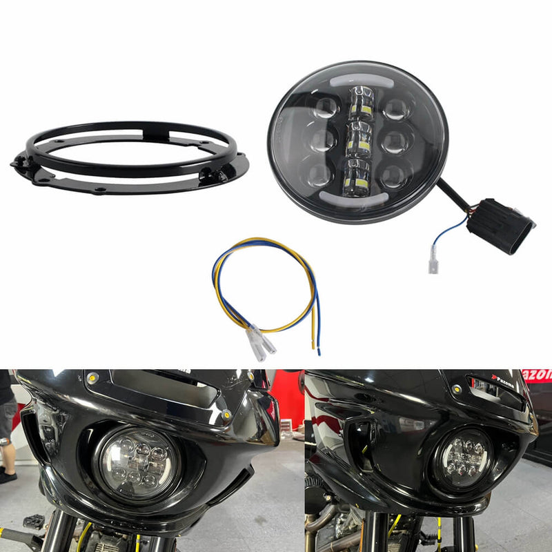 5.75" LED Headlight w/Turn signal w/Adapter Adjus Bracket Kit for Harley Softail M8 Low Rider ST FXLRST 2022-25 - pazoma