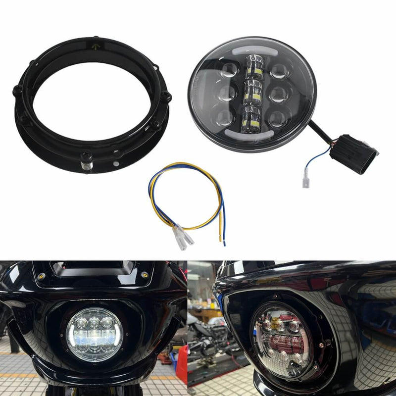 5.75" LED Headlight w/Turn signal w/Adapter Adjus Bracket Kit for Harley Softail M8 Low Rider ST FXLRST 2022-25 - pazoma
