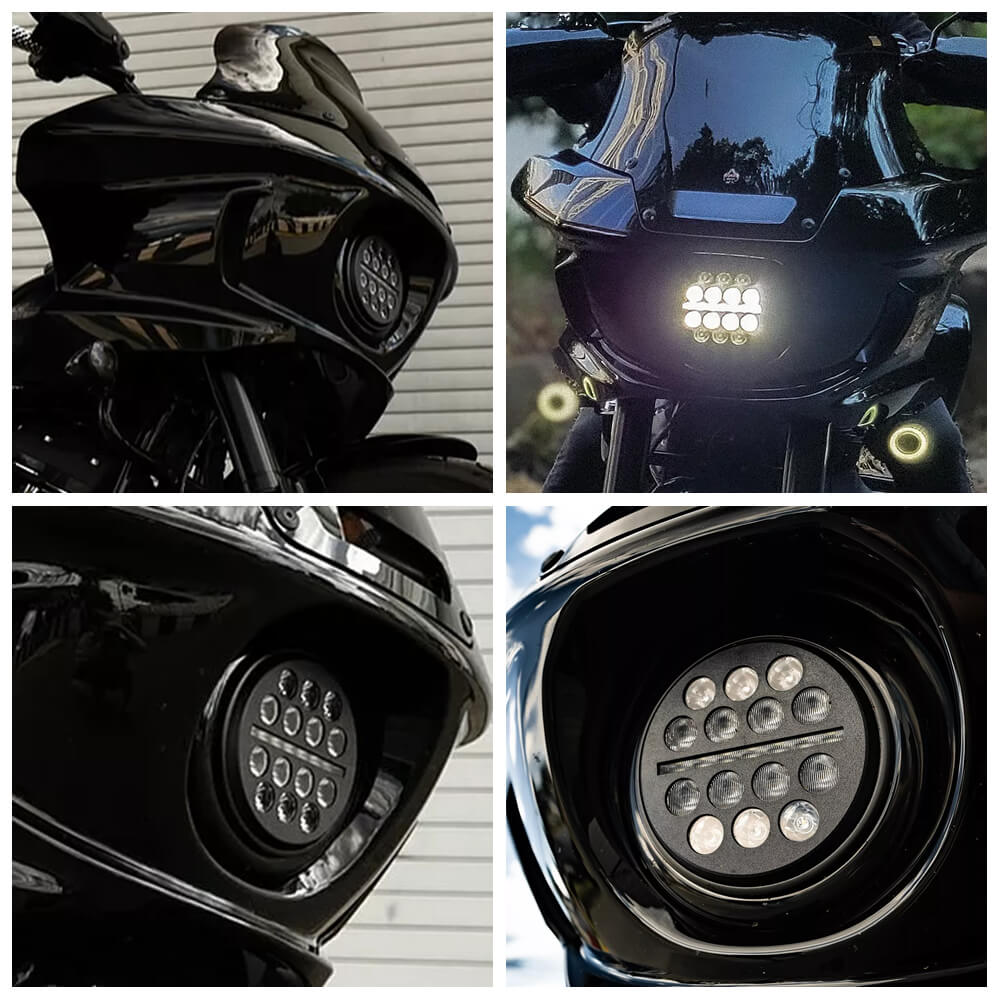 5 3/4" Slim Line LED Headlight Kit for Harley Softail M8 Low Rider ST FXLRST w/ Adapter Bracket - pazoma