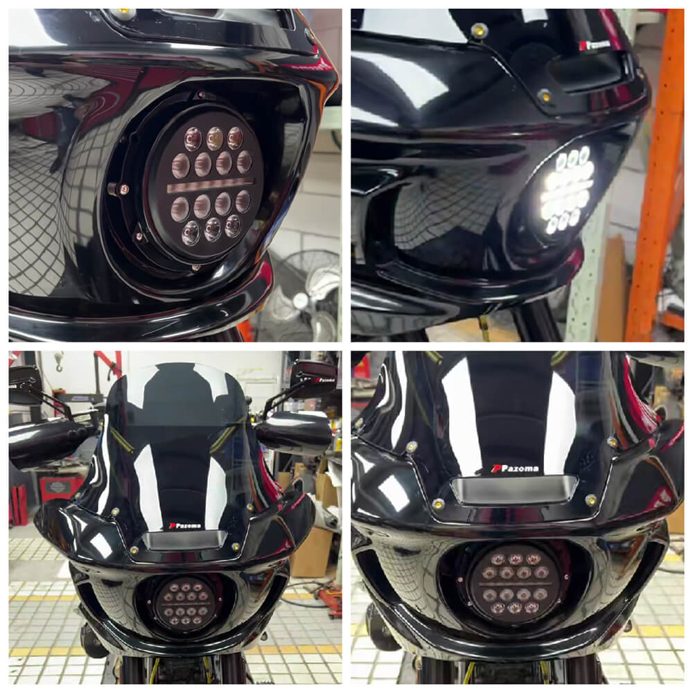 ST Style Front Fairing W/Slim Line 5 3/4" LED Headlight For Harley Softail Street Bob Standard Low Rider S FXLR FXBB FXST 18- - pazoma