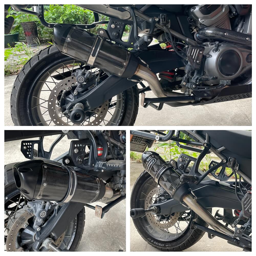 Carbon Fiber Street Cannon Muffler Slip-On Pipe Exhaust System For Harley Pan America 1250 RA1250ST Special CVO RA1250SE RA1250S 2021-2025 - pazoma