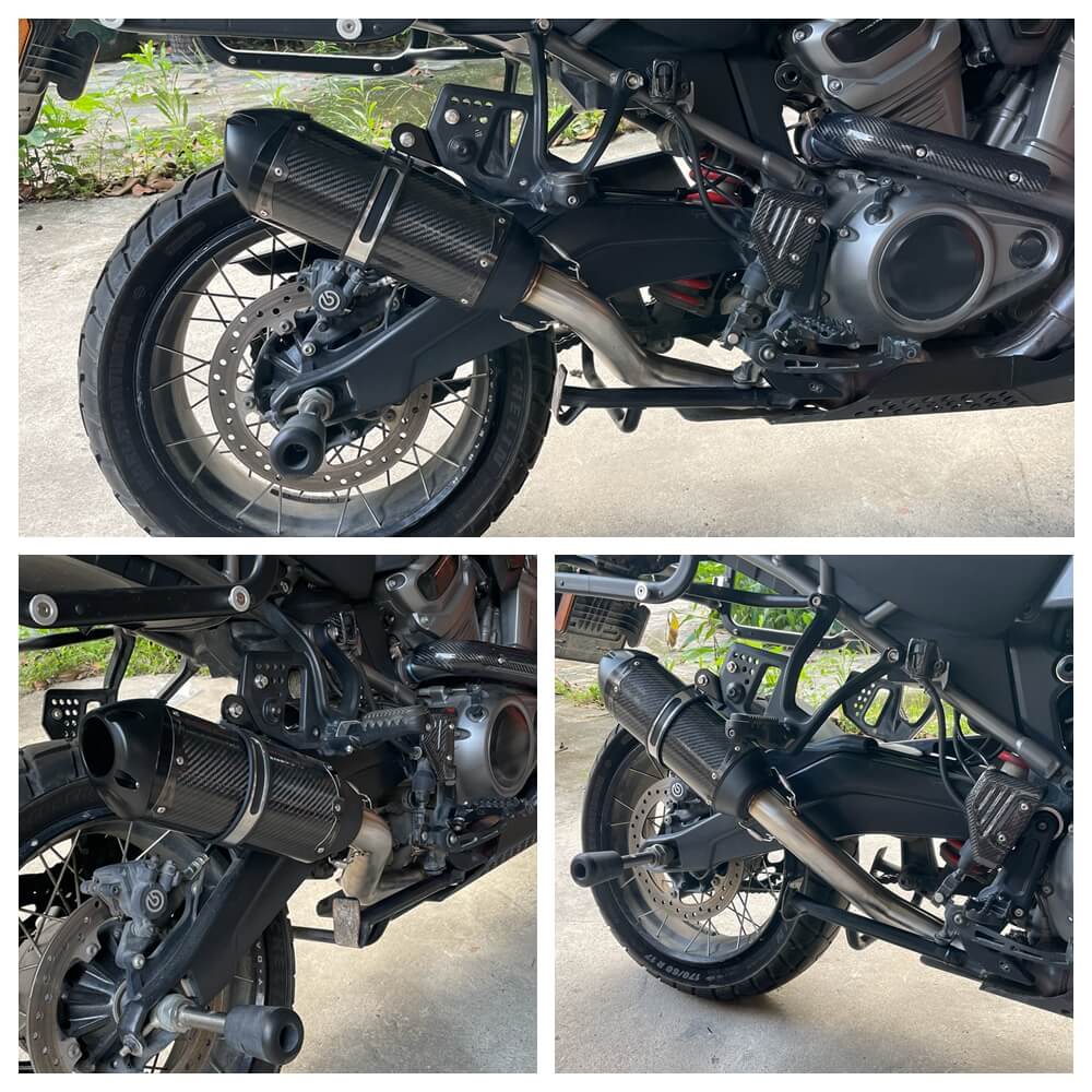 Harley Pan America 1250 ST Special CVO RA1250SE RA1250S RA1250ST Carbon Fiber Street Cannon Muffler Slip-On Pipe Exhaust System 2021-2025 - pazoma