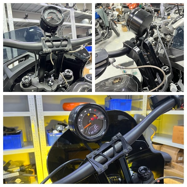 Adjustable T-Bar Digital Gauge Mount Housing Bracket Bucket Relocation Kit For Harley Softail Low Rider S FXLRS 22-25 & Fat Bob FXFB/S 18-24 - pazoma