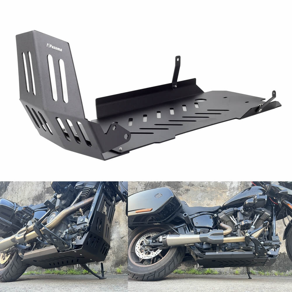 Aluminum Engine Guard Skid Plate Belly Pan Chassis Protection Cover For Harley Softail Low Rider S ST Sport Glide Standard Fat Boy Street Bob 18-2025 - pazoma