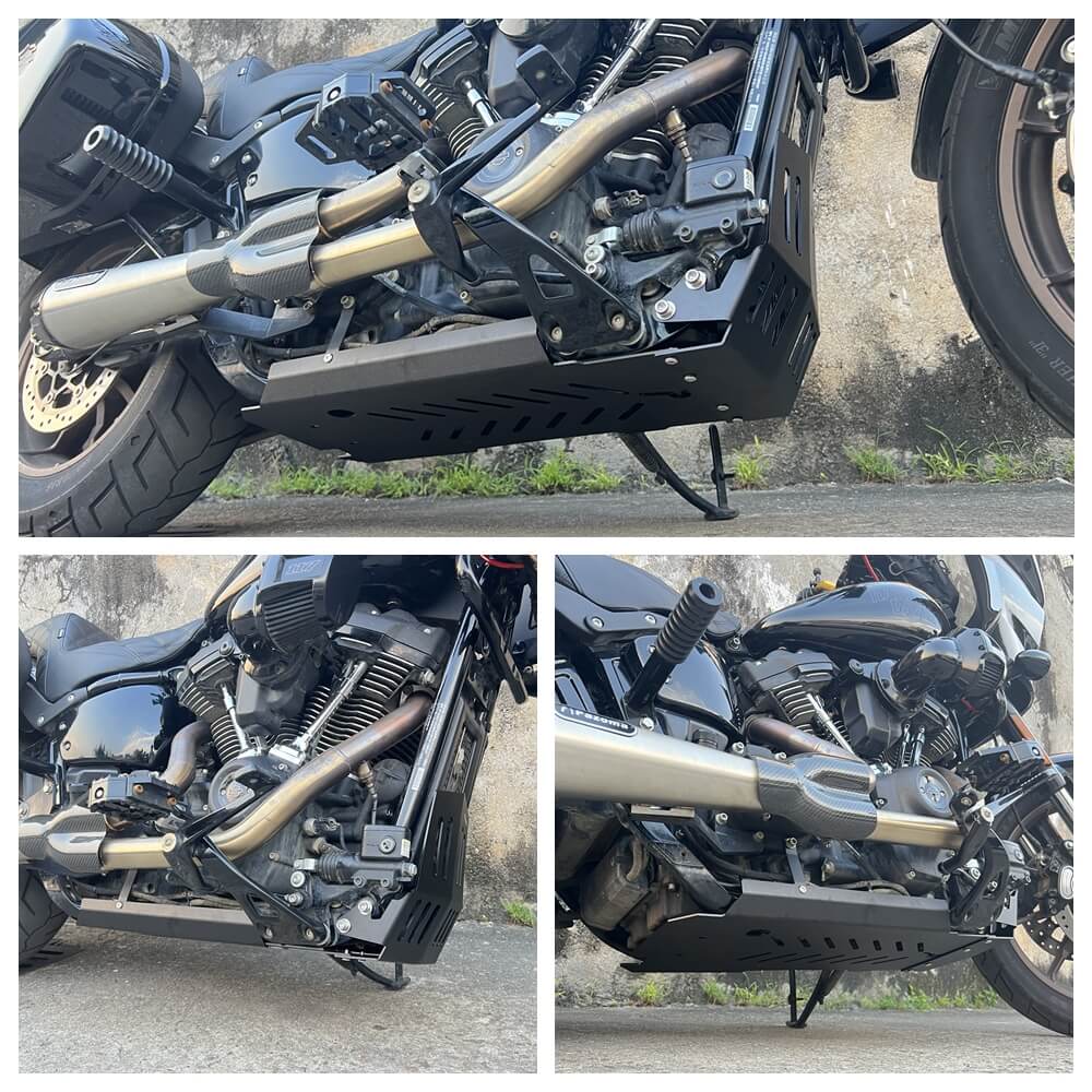 Aluminum Engine Guard Skid Plate Belly Pan Chassis Protection Cover For Harley Softail Low Rider S ST Sport Glide Standard Fat Boy Street Bob 18-2025 - pazoma