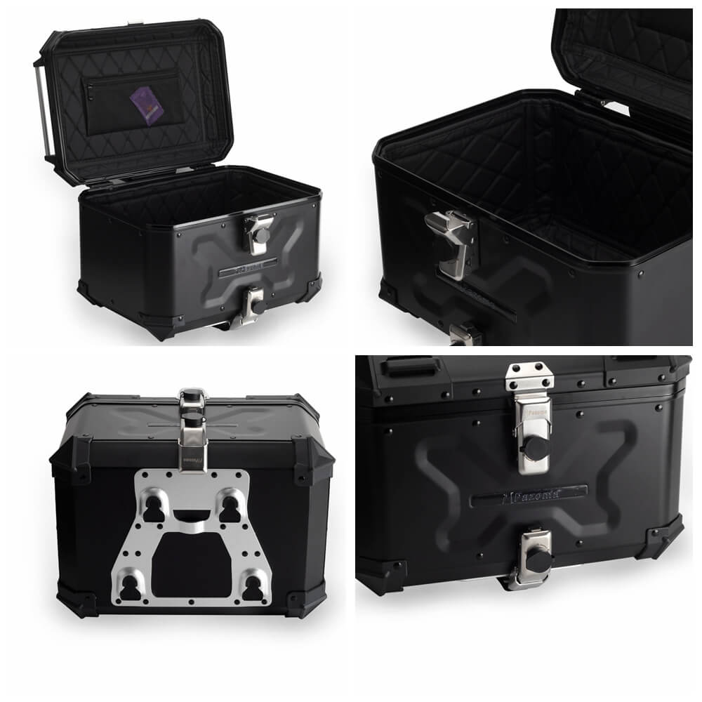 Aluminum Top Cases Rear Luggage Tail Box for Harley Softail Low Rider S ST FXLR FXLRS FXLRST 2018-2025 WQuick-release Mounting Plate Bracket - pazoma