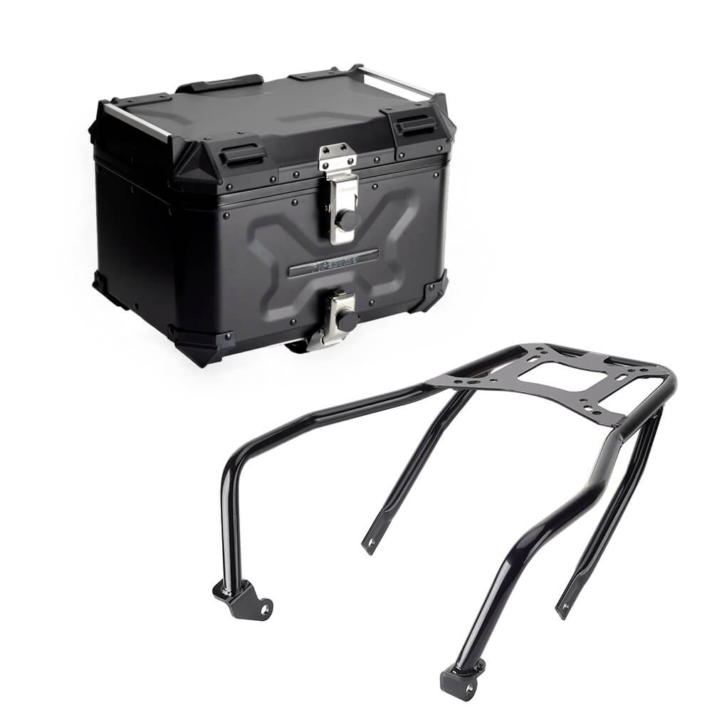 Pan America Style's Aluminum Side Top Cases Rear Luggage Tail Box W/Mount Bracket To Harley Street Bob FXBB Standard FXST 18-24 - pazoma