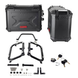 Harley M8 Softail Street Bob FXBB FXBBS Standard FXST Club Style Aluminum Side Cases Rear Luggage Box W/Mount Plate System Bracket 2018-2024 - pazoma