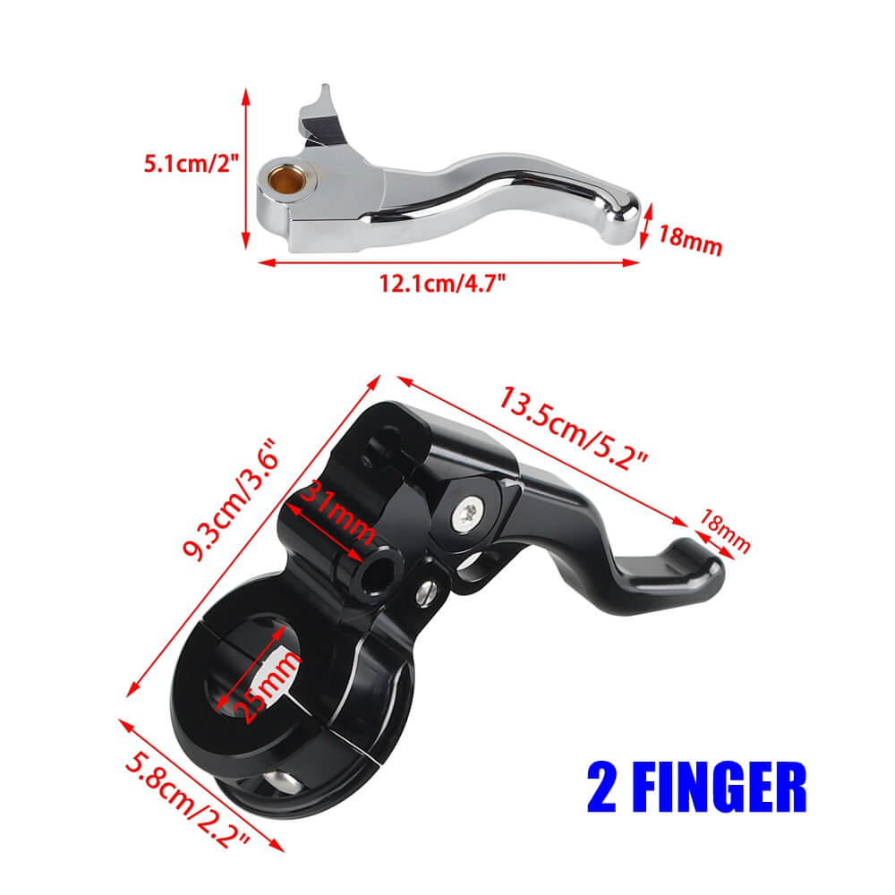 1999-2000 Harley Dyna FXR2 FXR3 FXR4 CVO/SE CNC Shorty Easier Pull Clutch & Brake Lever Combo Set - pazoma