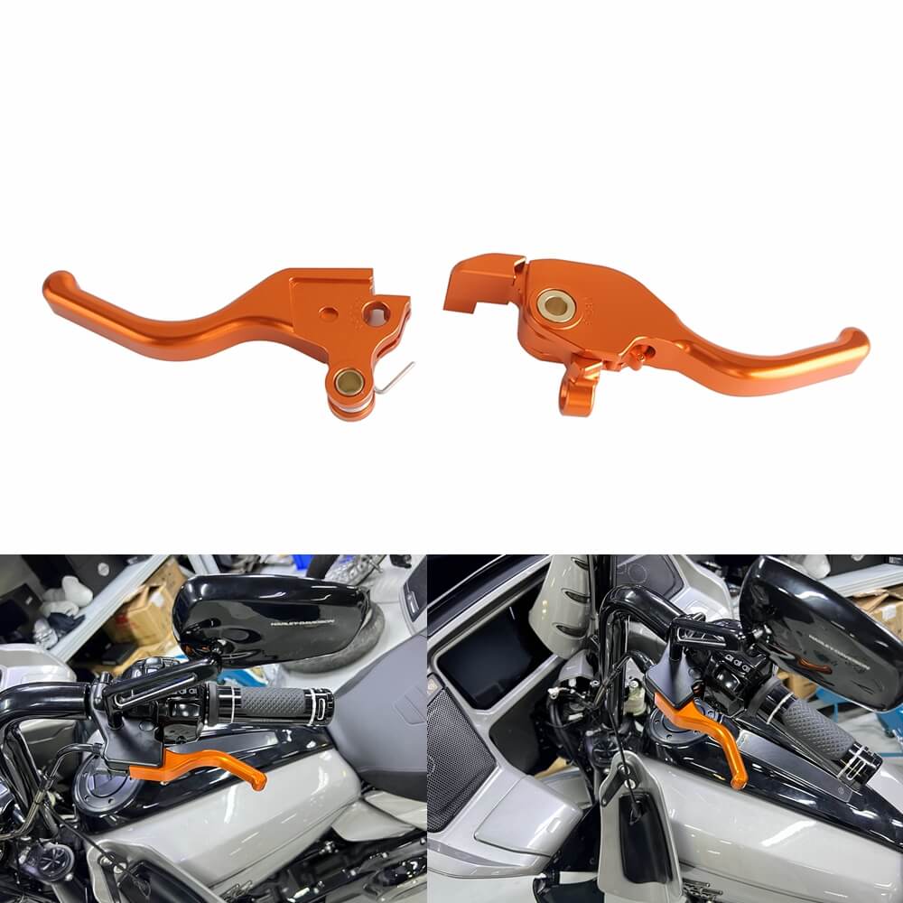CNC Shorty Hand Control Lever Kit Brake Clutch Levers For Harley Touring Road Glide ST CVO FLTRX FLTRXSE FLTRXSTSE 2023-2025 - pazoma