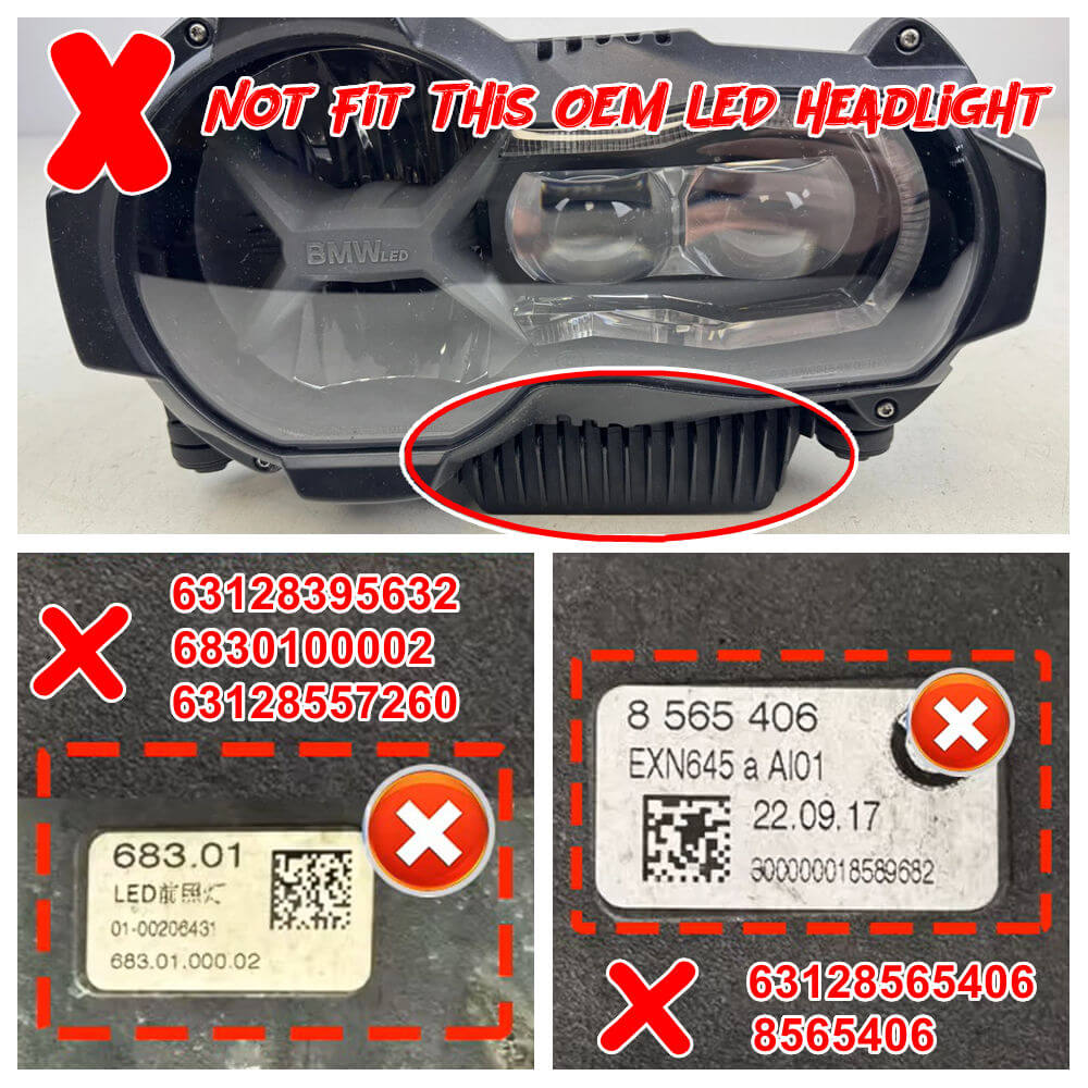 BMW 2013-2018 R1200GS R1200GSA 2019-2024 R1250GS R1250GSA E-Mark Approved LED Headlight Kit with Halo Ring High/Low Lighting Headlamp DRL - pazoma