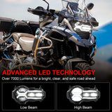 BMW 2013-2018 R1200GS R1200GSA 2019-2024 R1250GS R1250GSA E-Mark Approved LED Headlight Kit with Halo Ring High/Low Lighting Headlamp DRL - pazoma