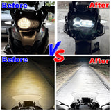 BMW 2013-2018 R1200GS R1200GSA 2019-2024 R1250GS R1250GSA E-Mark Approved LED Headlight Kit with Halo Ring High/Low Lighting Headlamp DRL - pazoma