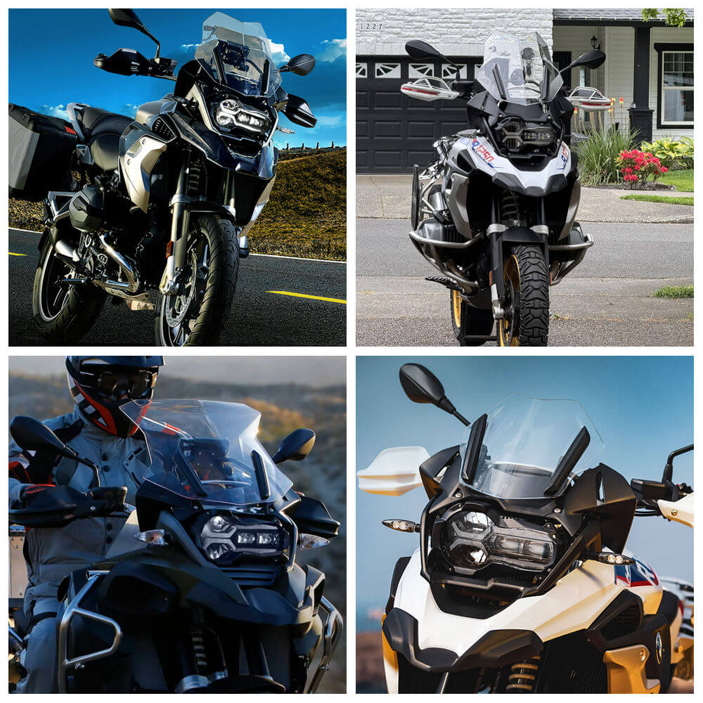 BMW 2013-2018 R1200GS R1200GSA 2019-2024 R1250GS R1250GSA E-Mark Approved LED Headlight Kit with Halo Ring High/Low Lighting Headlamp DRL - pazoma