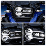 BMW 2013-2018 R1200GS R1200GSA 2019-2024 R1250GS R1250GSA E-Mark Approved LED Headlight Kit with Halo Ring High/Low Lighting Headlamp DRL - pazoma
