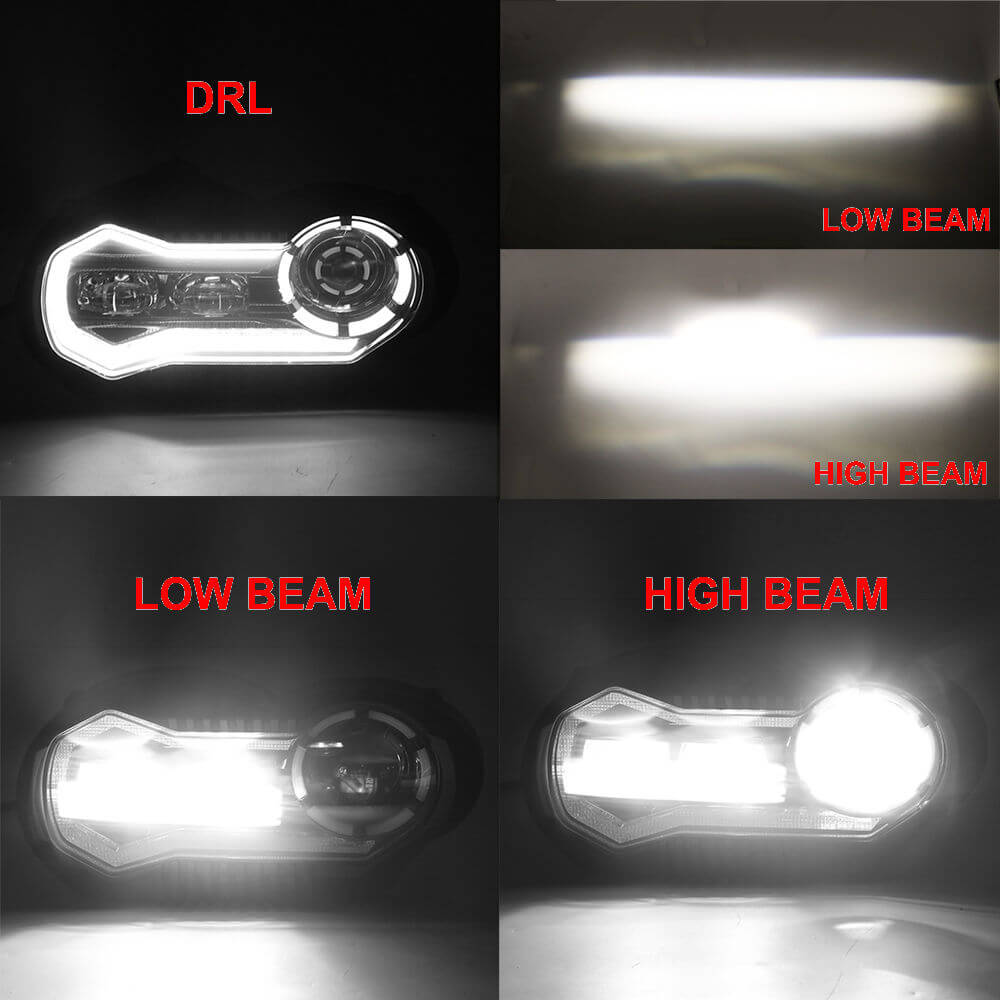 BMW R1200GS 2003-2012 R1200GS Adventure 2005-2013 E-Mark Approved LED Headlight Kit with Halo Ring High/Low Lighting Headlamp DRL - pazoma