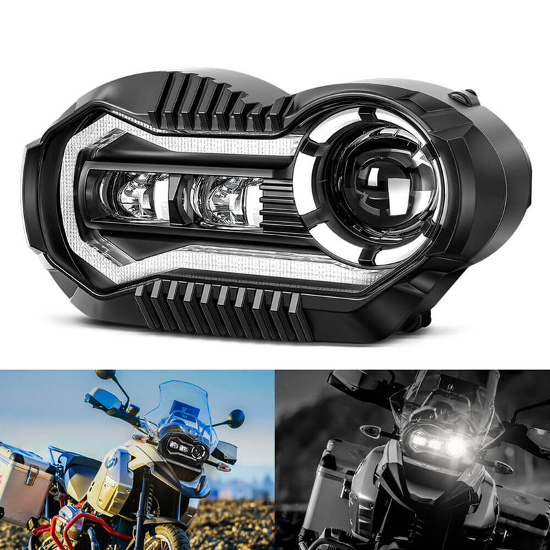 BMW R1200GS 2003-2012 R1200GS Adventure 2005-2013 E-Mark Approved LED Headlight Kit with Halo Ring High/Low Lighting Headlamp DRL - pazoma