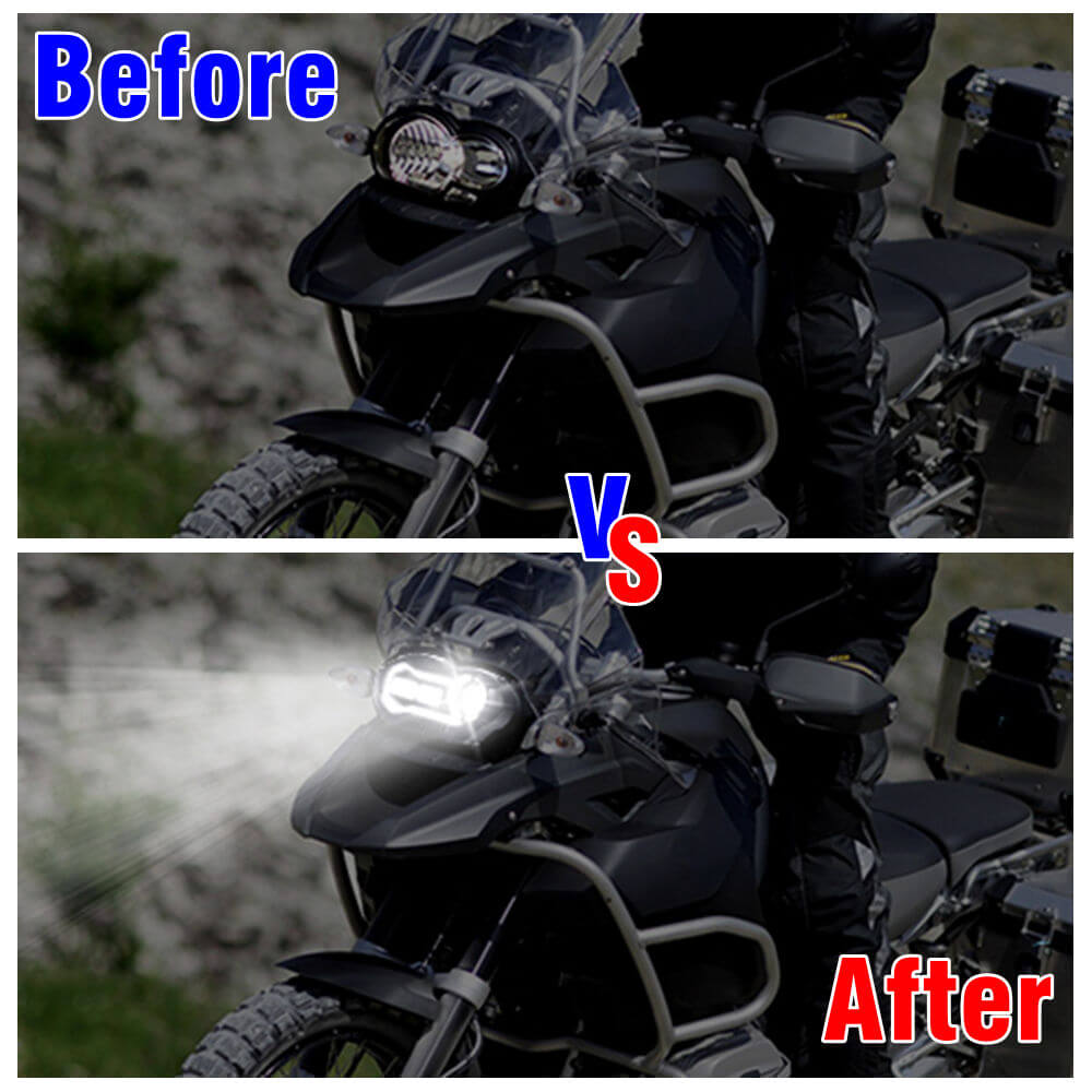 BMW R1200GS 2003-2012 R1200GS Adventure 2005-2013 E-Mark Approved LED Headlight Kit with Halo Ring High/Low Lighting Headlamp DRL - pazoma