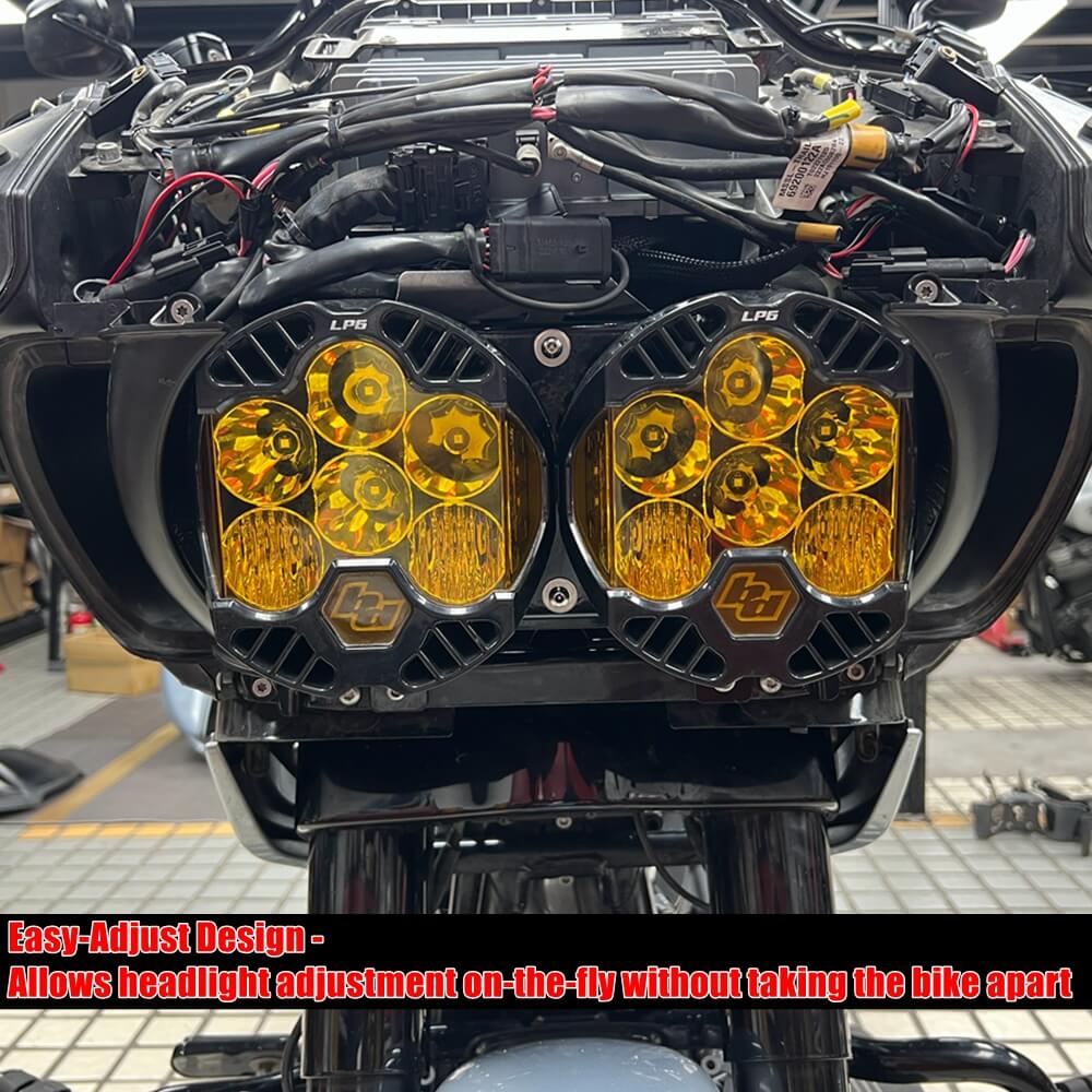 Baja Designs LP6 LED Headlight Bracket System Mounting Assembly For Harley Road Glide Special Custom FLTR FLTRSE FLTRU FLTRXS FLTRXSE 2015-2023 - pazoma
