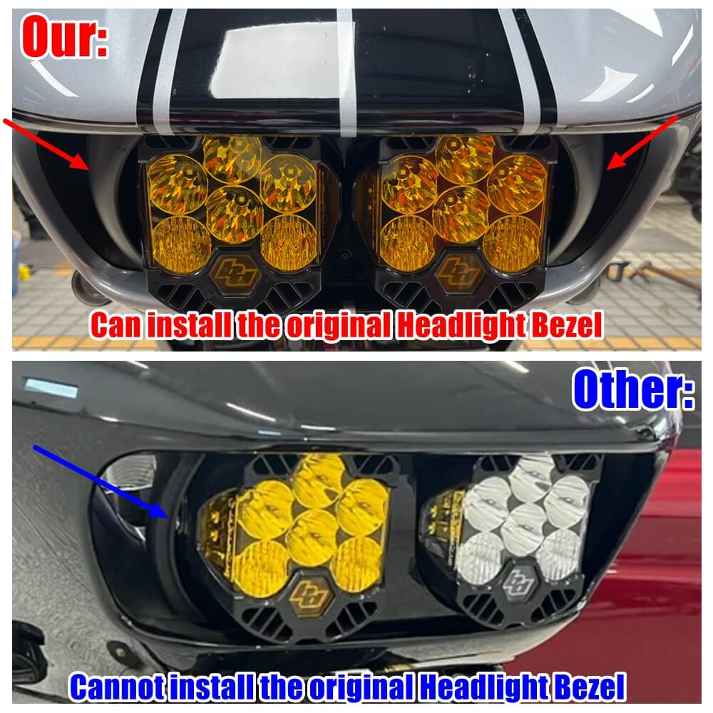 Baja Designs LP6 LED Headlight Bracket System Mounting Assembly For Harley Road Glide Special Custom FLTR FLTRSE FLTRU FLTRXS FLTRXSE 2015-2023 - pazoma