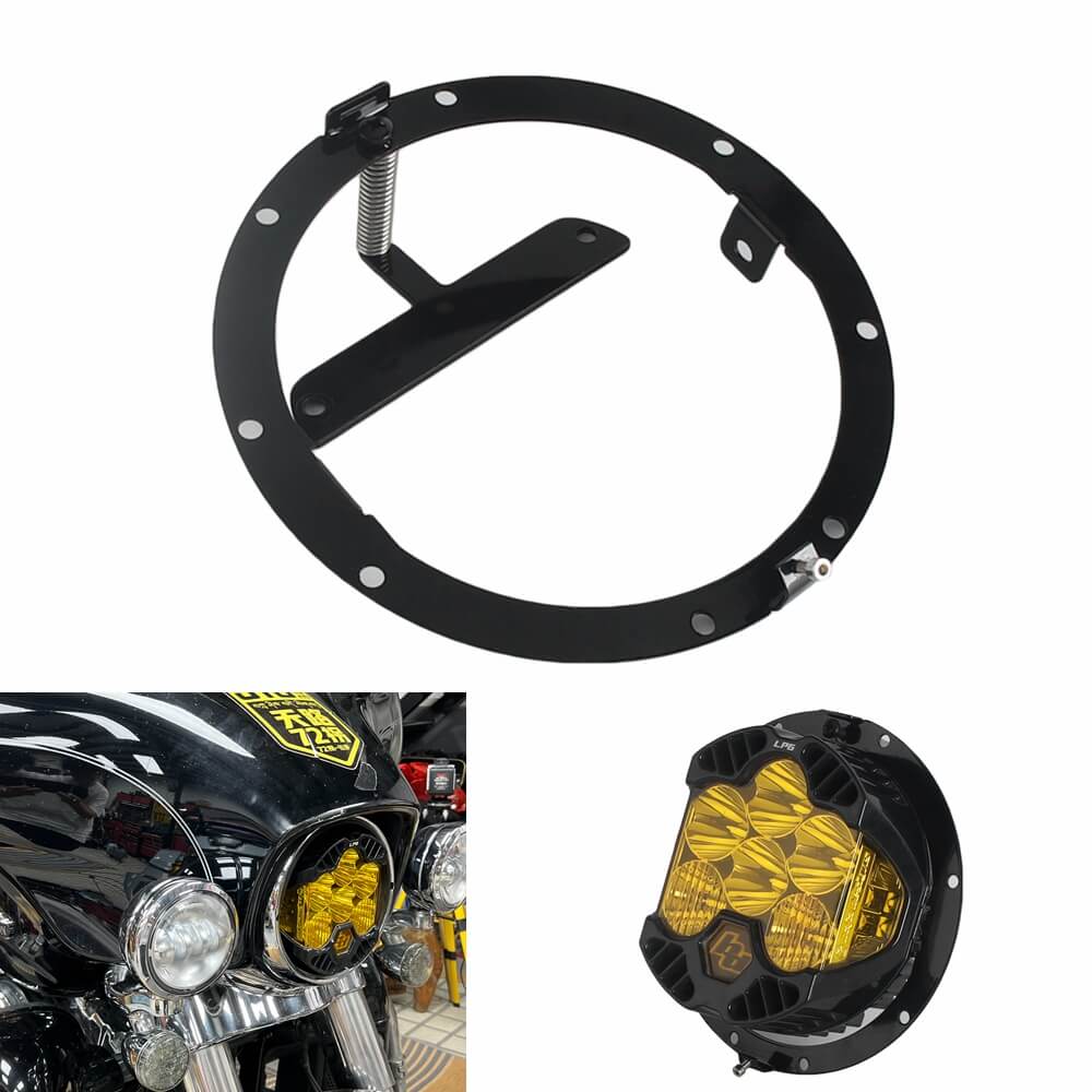 Harley Street Glide Baja Designs LP6 Shark Demon 2 LED Headlight Bracket System Adjust The Light Height Mount FLHT FLHTK 1999-2023 - pazoma