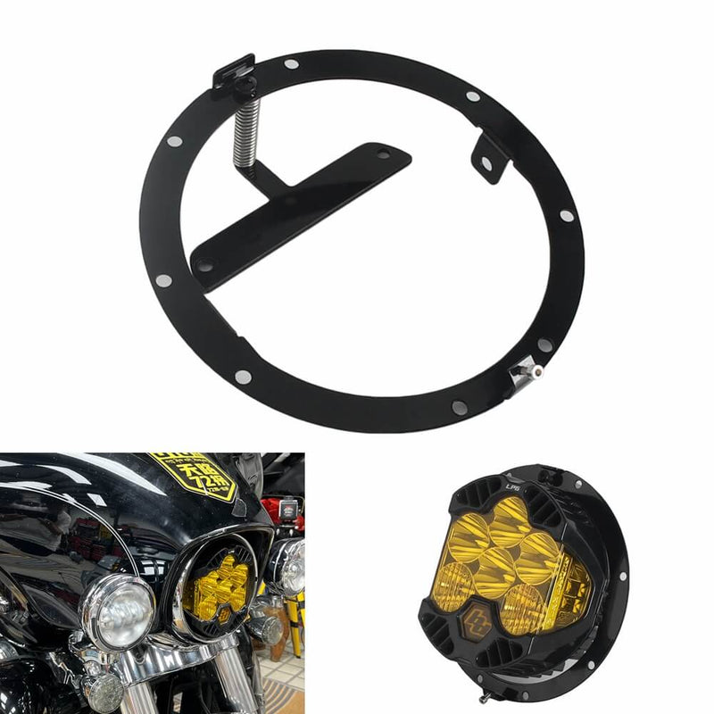 Harley Street Glide Baja Designs LP6 Shark Demon 2 LED Headlight Bracket System Adjust The Light Height Mount FLHT FLHTK 1999-2023 - pazoma