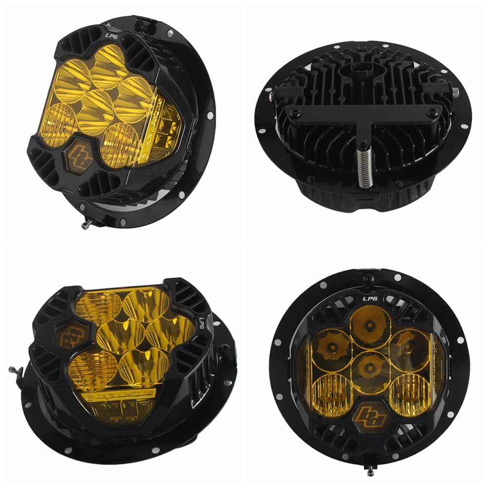 Harley Street Glide Baja Designs LP6 Shark Demon 2 LED Headlight Bracket System Adjust The Light Height Mount FLHT FLHTK 1999-2023 - pazoma