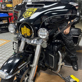 Harley Street Glide Baja Designs LP6 Shark Demon 2 LED Headlight Bracket System Adjust The Light Height Mount FLHT FLHTK 1999-2023 - pazoma