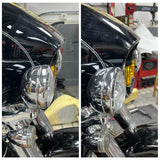 Harley Street Glide Baja Designs LP6 Shark Demon 2 LED Headlight Bracket System Adjust The Light Height Mount FLHT FLHTK 1999-2023 - pazoma
