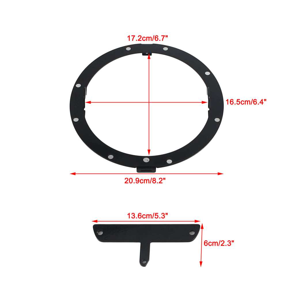 Baja Designs LP6 Shark Demon 2 LED Headlight Bracket System Mount For Harley Street Glide Ultra Limited CVO Triglide Road King FLHT FLHTK 1999-2023 - pazoma